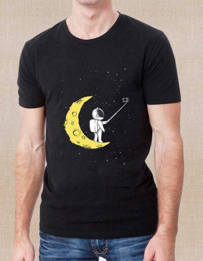 Men's Moon Selfie Printed T-Shirt