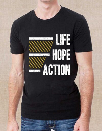 Men's Life Hope Action Printed T-Shirt