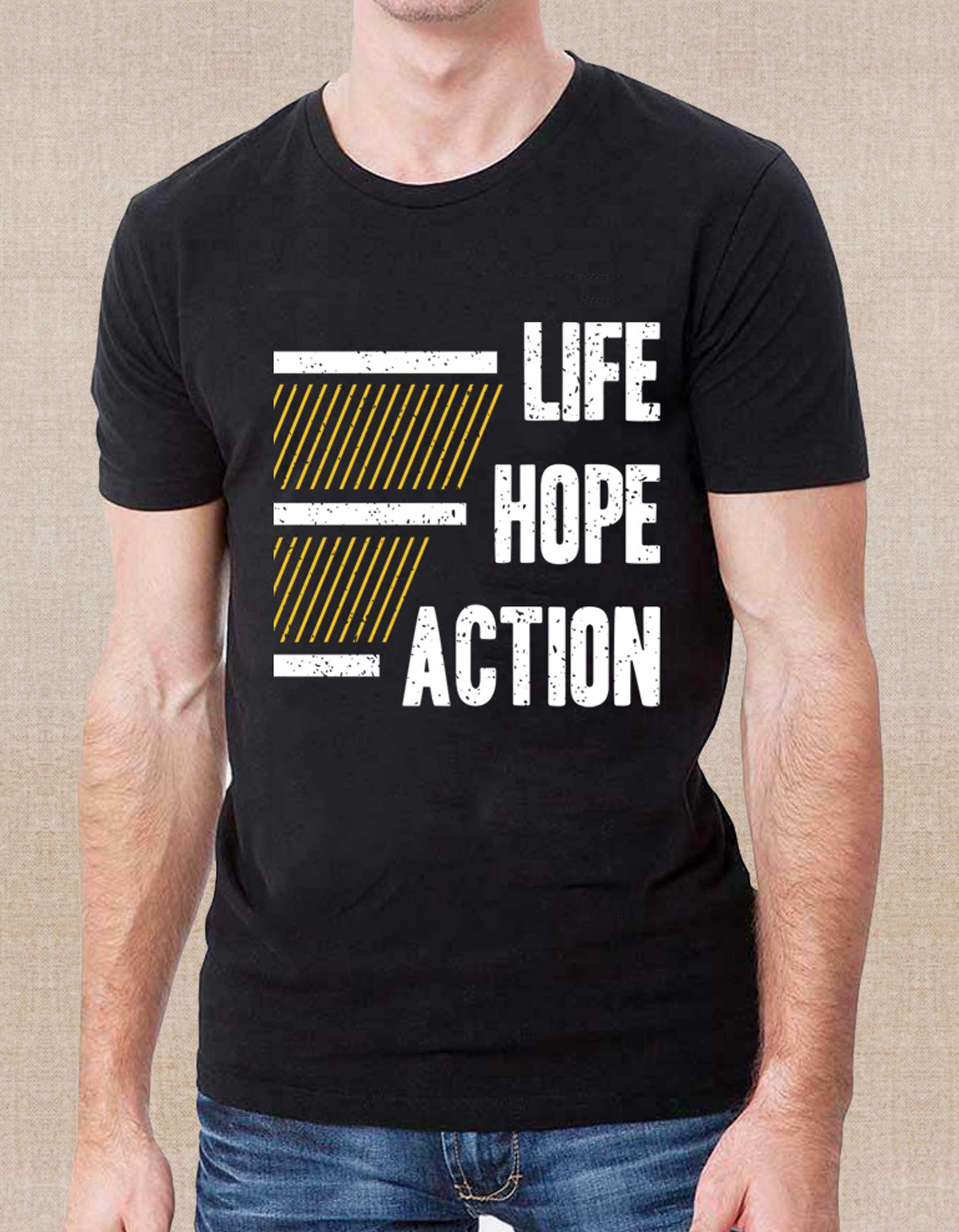 Men’s Life Hope Action Printed T-Shirt