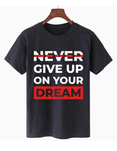 Never Give Up Printed T-Shirt for Men