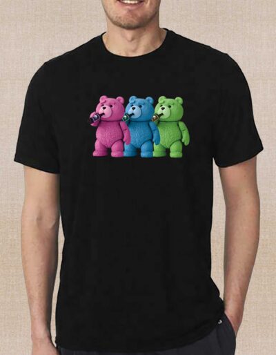 Cute Teddy Printed T-Shirt For Men