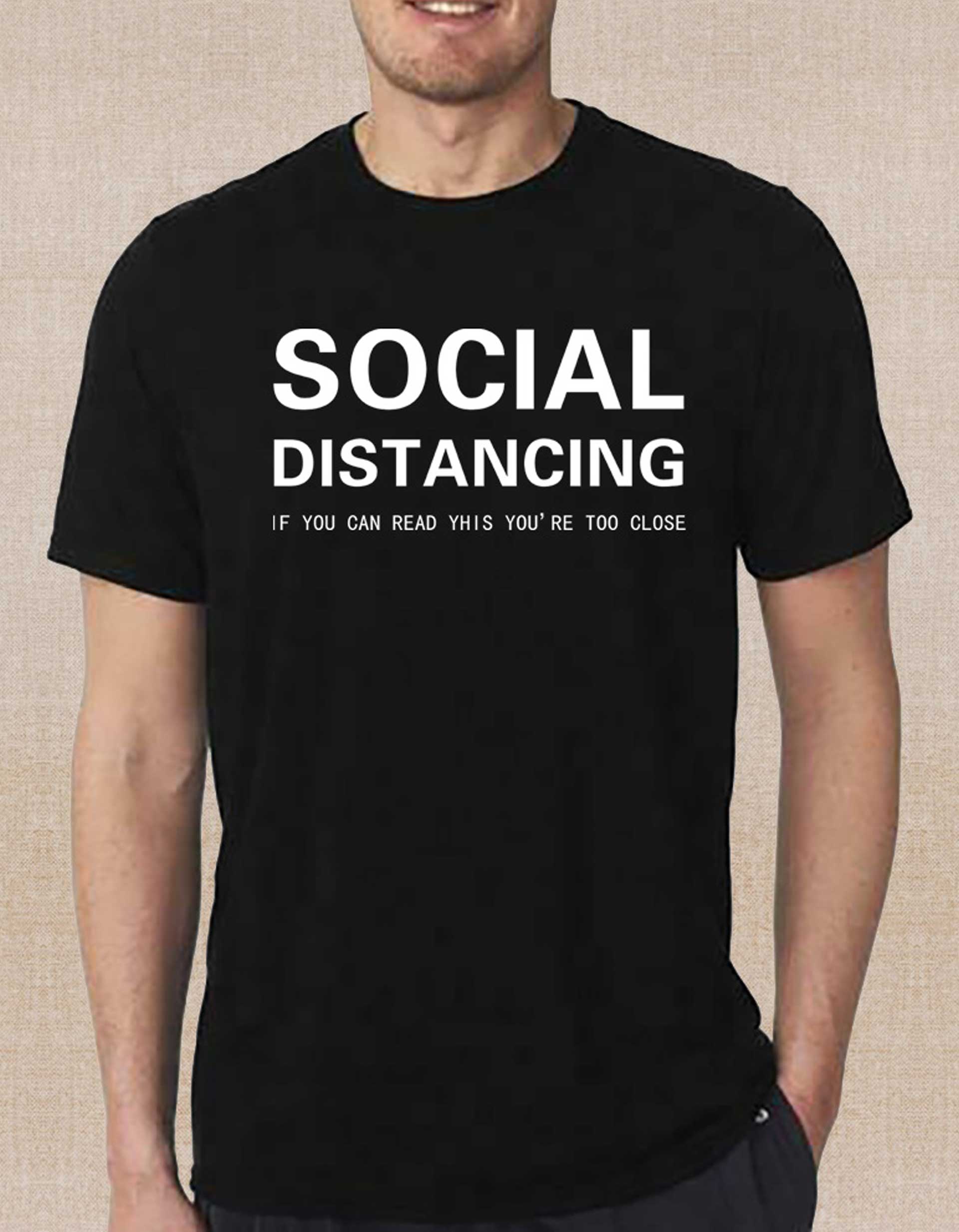 Social Distancing Printed T-shirt for Men