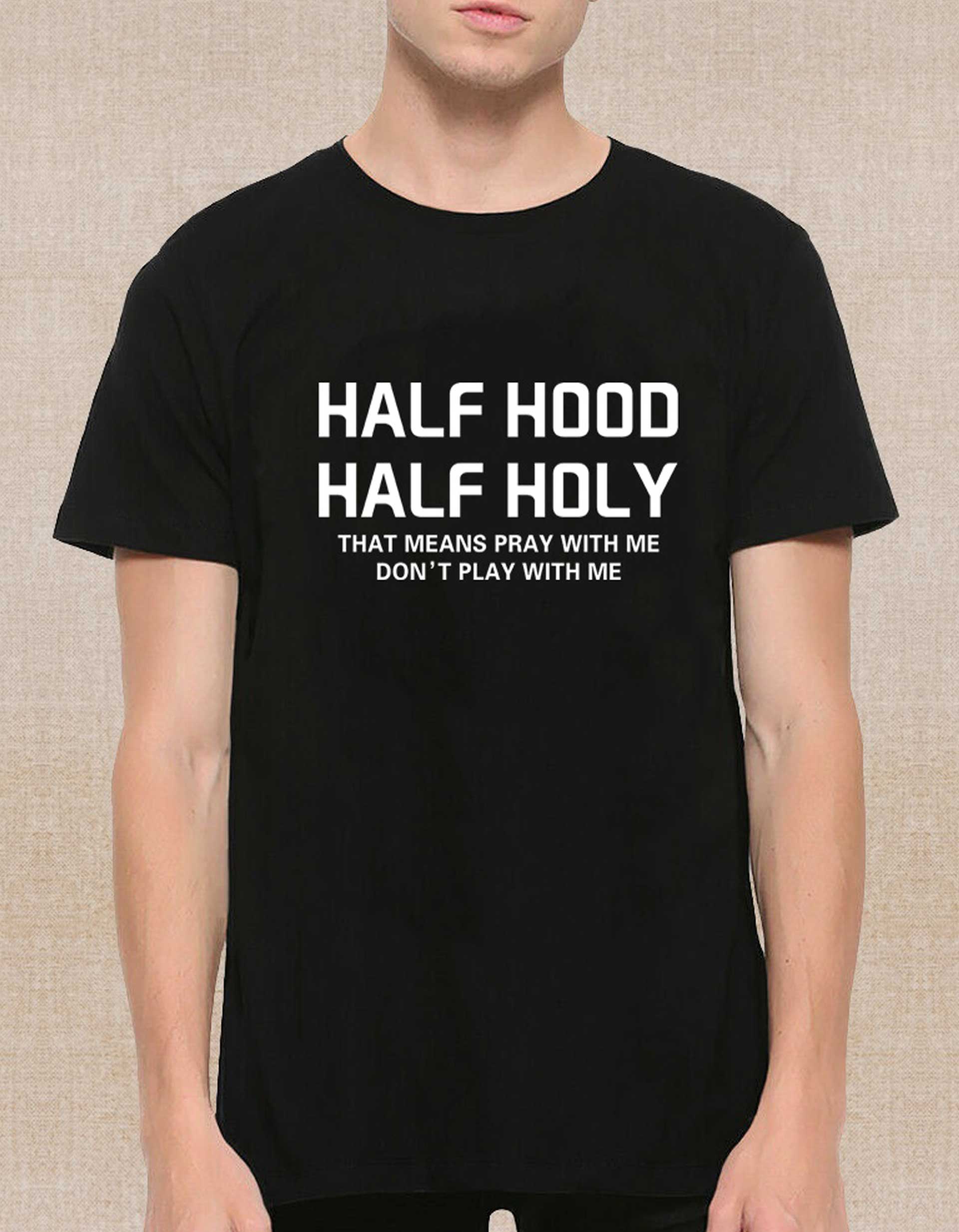 Half Hood Printed T-Shirt For Men