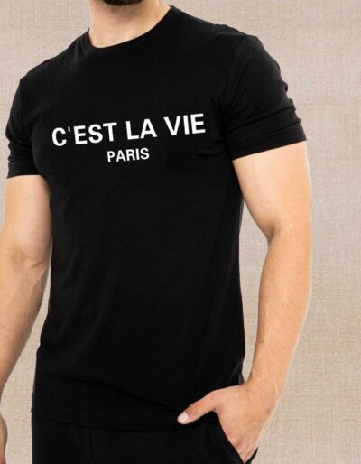 C'EST LA VIE Printed T-Shirt for Men