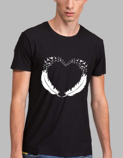 Heart Leaf Printed T-Shirt For Men