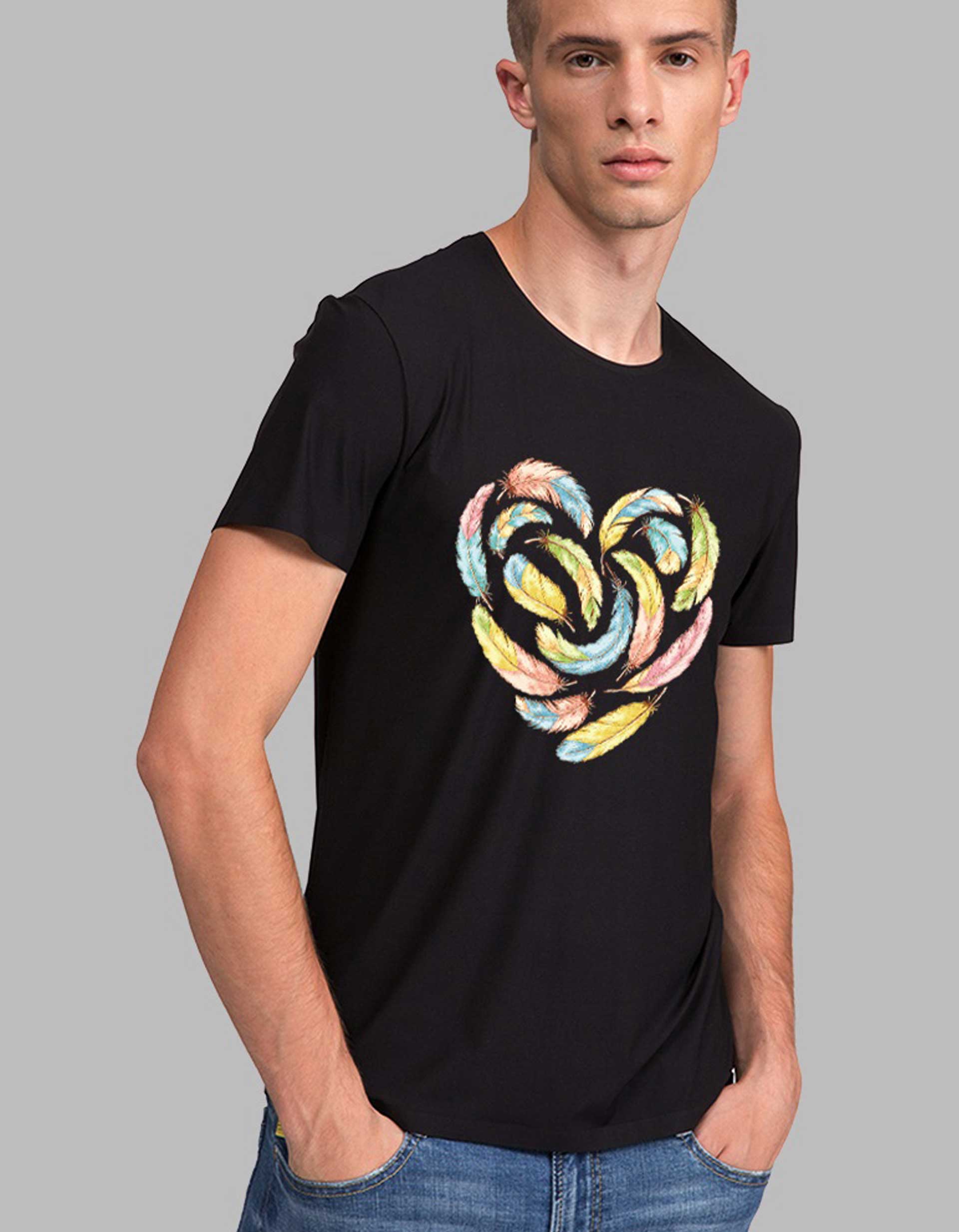 Men’s Heart With Wing Printed T-Shirt