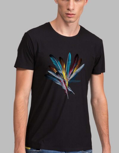 Multicolor Wings Printed T-Shirt For Men