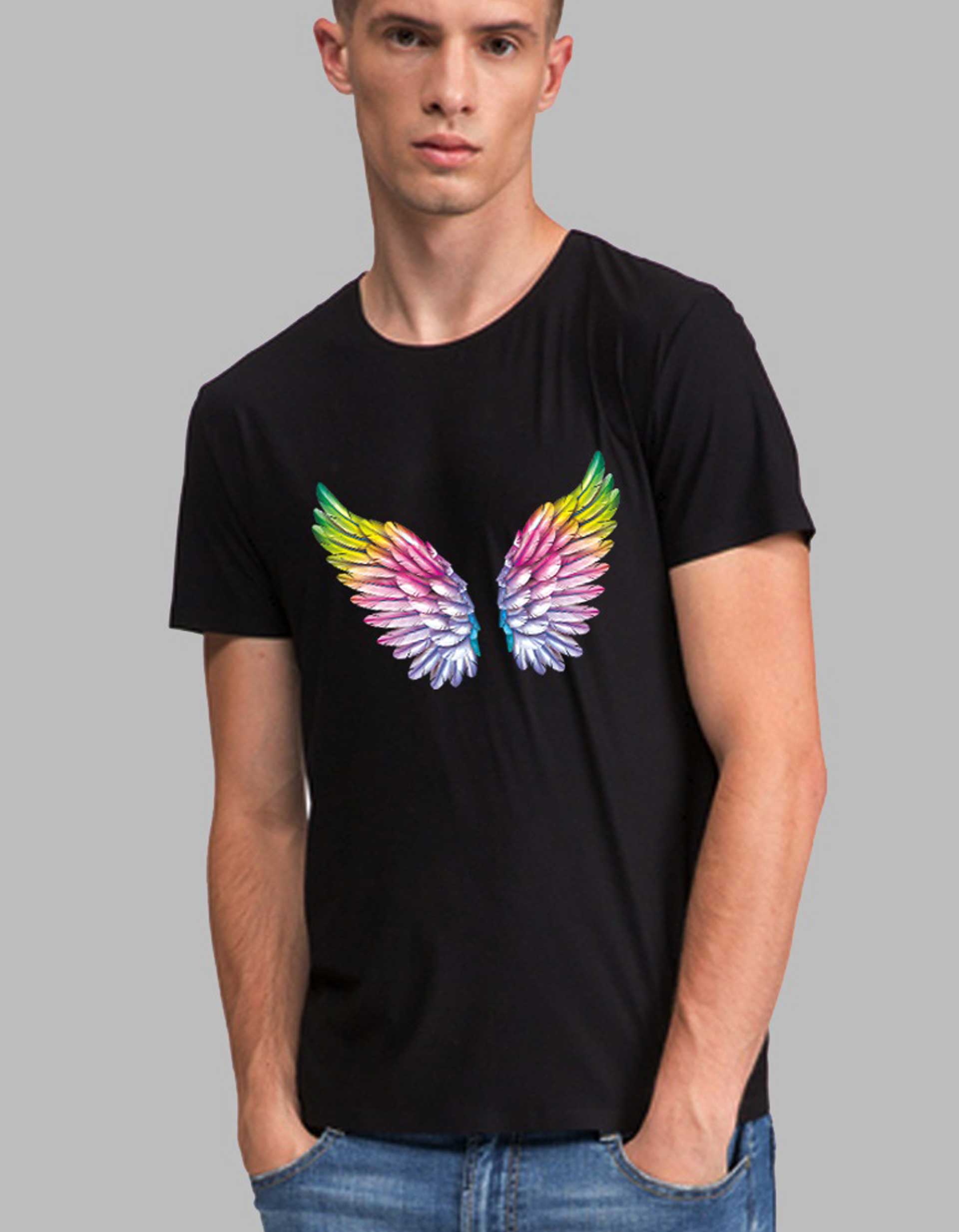 Men’s Colorful Wing Printed T-Shirt