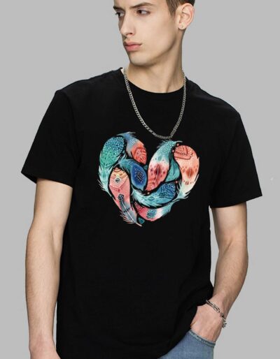 Heart With Wings Printed T-Shirt For Men