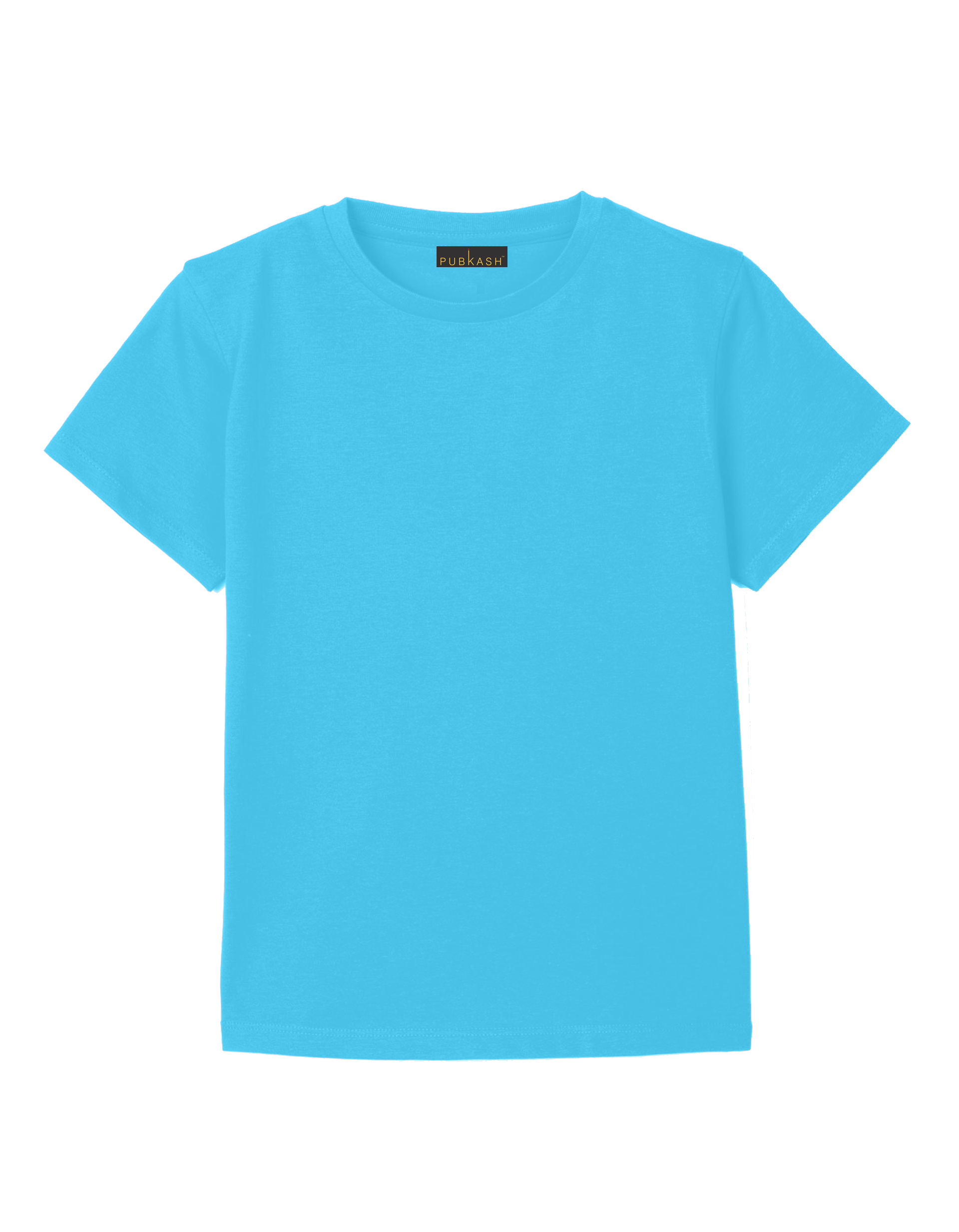 Kids Aqua Blue Plain T-Shirt