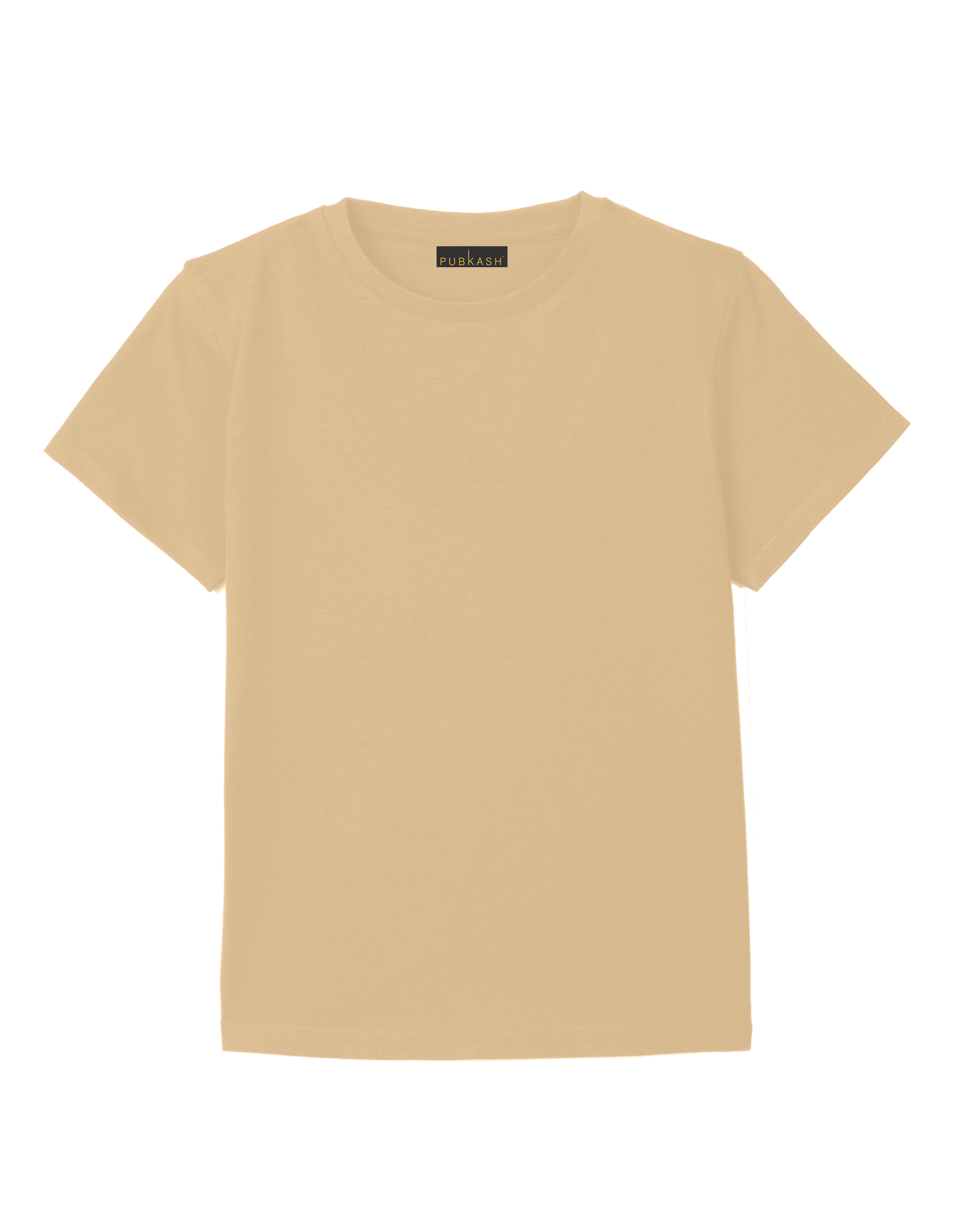 Kids Beige Plain T-Shirt