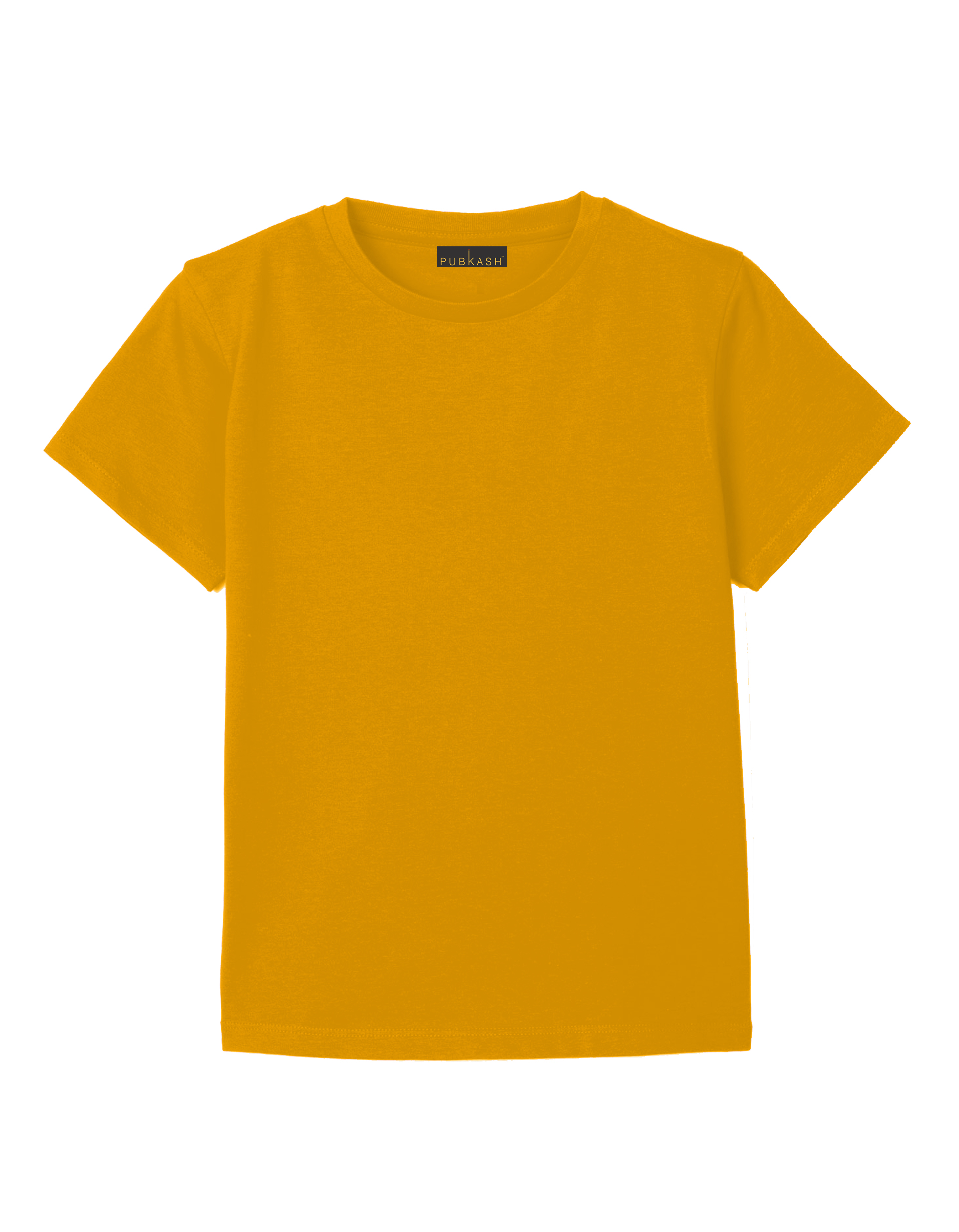 Kids Golden Yellow Plain T-Shirt