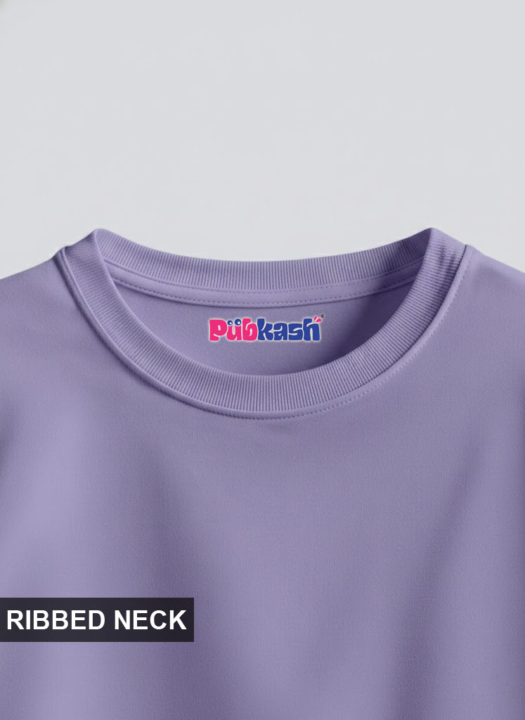 Purple Cotton T-Shirt for Kids | Solid Round Neck Unisex Tee - Image 3