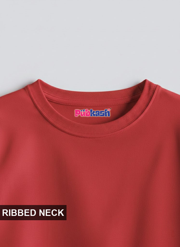 Premium Red Kids Plain T-Shirt (Unisex) – Breathable Cotton Fabric - Image 3