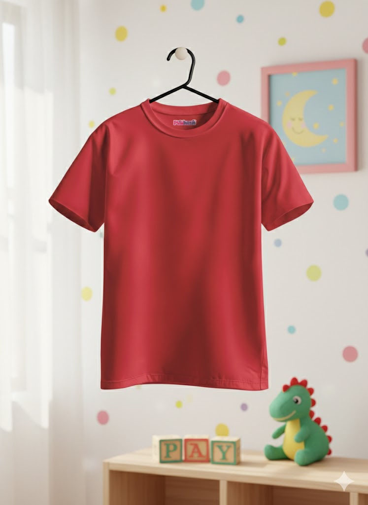 red plain tshirt for kids